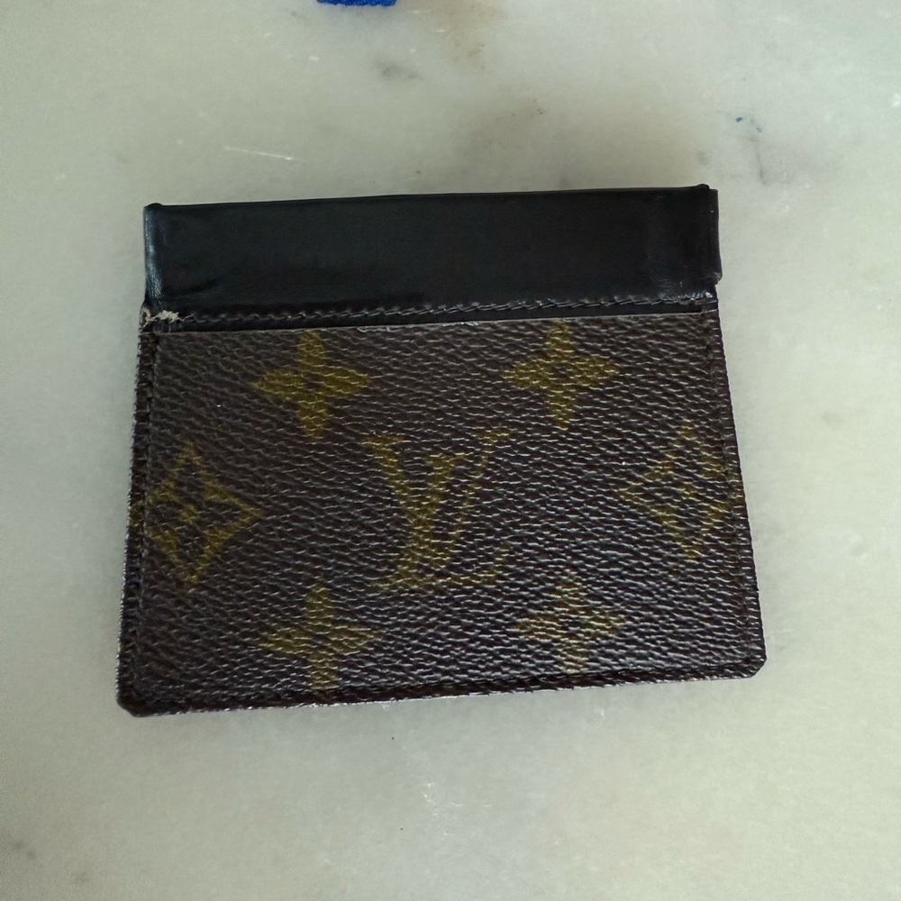 Louis Vuitton Black and Brown Monogram Coin Purse or Card Holder Vintage - Picture 10 of 14
